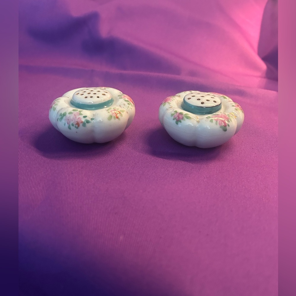 Antique Floral Salt and Pepper Shakers
